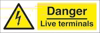 picture of Danger Live Terminals Sign - 300 x 100Hmm - Rigid Plastic - [AS-WA22-RP]