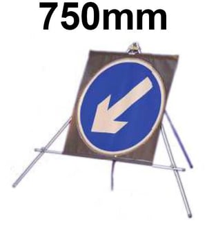 Picture of Roll-up Traffic Signs - Left Diagonal Arrow LARGE - Class 1 Ref BSEN 1899-1 2001 - 750mm Tri. - Reflective - Reinforced PVC - [QZ-610L.750.SF]