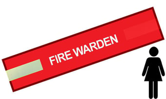 picture of Red - Ladies Pre Printed Arm band - Fire Warden - 10cm x 45cm - Single - [IH-ARMBAND-R-FW-W-S]