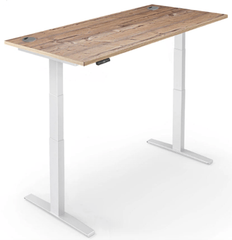 picture of Yo-Yo DESK PRO 2+ White Frame with Timber Desk Top - YYO-YD-PRO-2P-W/1200700TIM