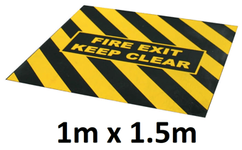 picture of Heskins Anti-Slip Fire Exit Marker Black/Yellow - 1m x 1.5m - [HE-H3416-15]