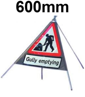 picture of Roll-up Traffic Signs - Gully Emptying - Class 1 Ref BSEN 1899-1 2001 - 600mm Tri. - Reflective - Reinforced PVC - [QZ-7001.600.EF-V.600.GEMP]