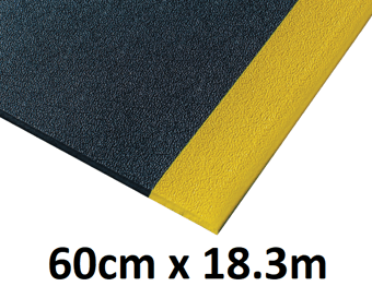 picture of Kumfi Pebble Anti-Fatigue Mat Black/Yellow - 60cm x 18.3m Roll - [BLD-KP260BY]