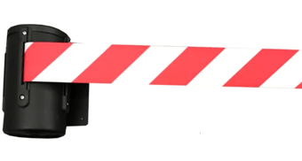 picture of Way4Now - Wall Mounted Retractable 5m Belt Barrier - Red-White - [SHU-DP-WM-R]