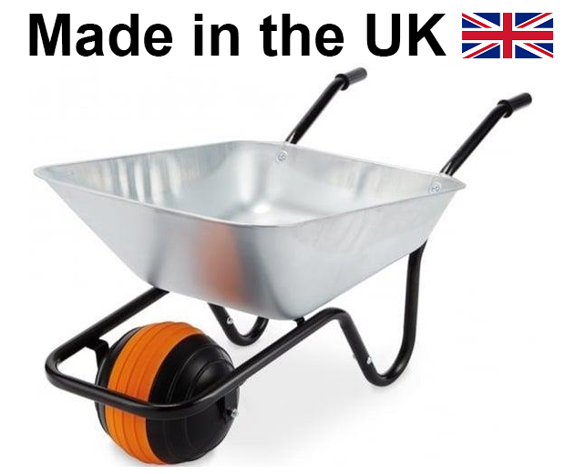 Walsall Duraball - Heavy Duty Wheelbarrow - Galvanised Pan - Puncture Proof  - Ball Wheel - 85 Litre [WB-PPBW]