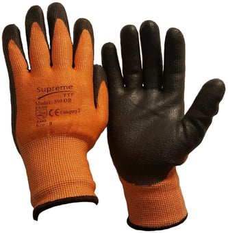 picture of Supreme TTF Orange Liner Black Polyurethane Coating Gloves - HT-300OB