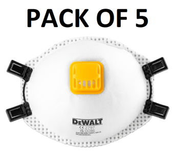 picture of Dewalt FFP3 Disposable Particulate Respirator - Pack of 5 - [FDC-DXIRFFP35]