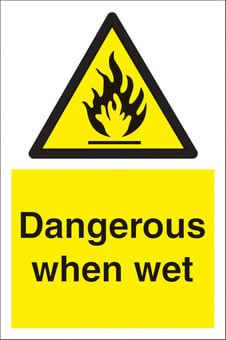 picture of Dangerous When Wet Sign - 200 x 300Hmm - Rigid Plastic - [AS-WA147-RP]