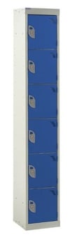 picture of QMP Express Locker - 6 Compartments - Dark Blue Doors - 1800H x 300W x 300D mm - [QM-LQ1830306BXX]