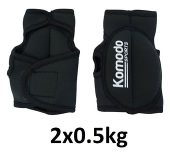 picture of Komodo Weighted Black Gloves - 2x0.5kg - Pair - [TKB-WGT-GLV-1KG]