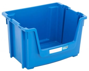picture of BiGDUG Large Plastic Stacking Pick Bin - 320h x 495w x 370d mm - 50L - Blue - [BDU-54SBB] - (LP)