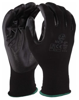 picture of UCI NCP-B Nitrile Palm Coated Black Glove - Pair - UC-G-NCPB