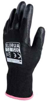Picture of Aurelia 202 13gg Black Nylon Glove With Black PU Coating - Pair - SMX-Q202