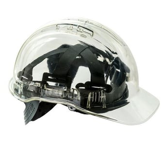 picture of Portwest - PV50 - Clear - Peak View Hard Hat - Vented - Adjustable Slip Ratchet - [PW-PV50CLR] - (DISC-R)