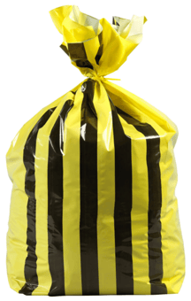 Picture of Yellow Multi Tiger Stripe Waste Sack - 22" x 25" - 50 Bags Per Roll - 5kg - [OL-OL752/A]