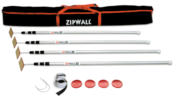 Picture of ZipWall 12 - Spring-loaded Poles - 3.6m - 150cm x 9cm x 13cm - With Carry Bag - Pack of 4 - [ZP-SLP4]