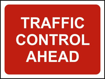 picture of Spectrum 1050 x 750mm Temporary Sign & Frame – Traffic Control Ahead – [SCXO-CI-13997]