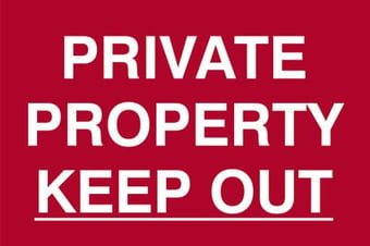 picture of Spectrum Private Property Keep Out – PVC 300 x 200mm - SCXO-CI-1652