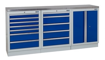 picture of BiGDUG 2041mm Wide Workbench - 7 Drawer Cabinet - 5 Drawer Cabinet - 2 Door Cupboard - Stainless - [BDU-TGC541GBS] - (LP)