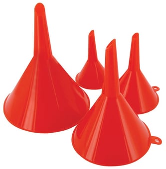 picture of Plastic Red Funnel Set of 4 Assorted Sizes -  [JKT-HS3024] - (DISC-W)