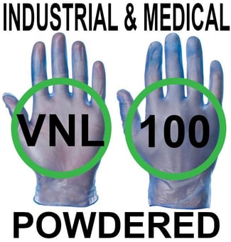 picture of Supertouch Blue Industrial & Medical  Powdered Vinyl Gloves - Box of 50 Pairs - ST-11011 - (DISC-X)
