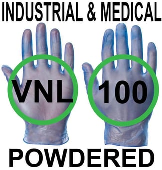 picture of Supertouch Blue Industrial & Medical  Powdered Vinyl Gloves - Box of 50 Pairs - ST-11011