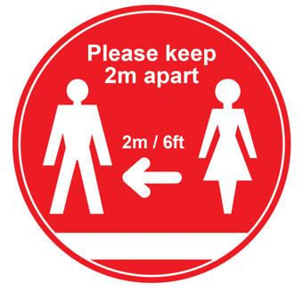 picture of Floor Graphic - Please Keep 2m Apart - Red - 400mm - [CI-STP001] - (DISC-X)