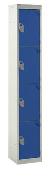 picture of QMP Express Locker - 4 Compartments - Dark Blue Doors - 1800H x 300W x 300D mm - [QM-LQ1830304BXX]