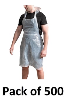 picture of Aidapt Disposable Plastic Aprons - Pack of 500 - [AID-VG302]