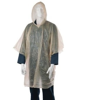 picture of RING - Poncho with Hood - Lightweight Compact - Transparent - One Size - Pack of One - [RA-RP1]