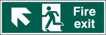 picture of Fire Exit Arrow Pointing North West Sign - 400 x 150Hmm - Rigid Plastic - [AS-SA15-RP]