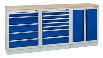 picture of BiGDUG 2041mm Wide Workbench - 5 Drawer Cabinet - 7 Drawer Cabinet - 2 Door Cupboard - Multiplex - [BDU-TGC451GBM] - (LP)