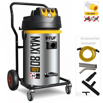 picture of MAXi - H-Class Industrial Dust Extraction Vacuum Cleaner - 110V - 80L - 2500w - [VT-MAXI-H-110-80L] - (LP)