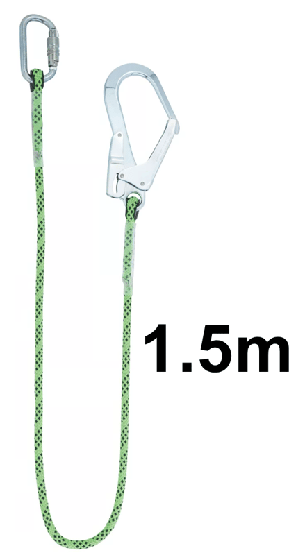 Honeywell Kernmantle Single Lanyard - 1.5m + 2Q.T Steel - [HW-1032337]