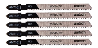 picture of Amtech 5 Piece Wood Jigsaw Blade Set - AMT101B - [DK-M1604]