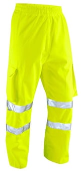 picture of Breathable Waterproof Cargo Hi Vis Yellow Overtrouser - LE-L02-Y
