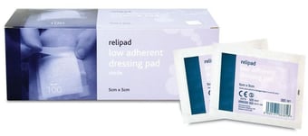 Picture of Relipad - Low-Adherent Dressing Pads - Sterile - 5cm x 5cm - Box of 100 - [RL-381-100]