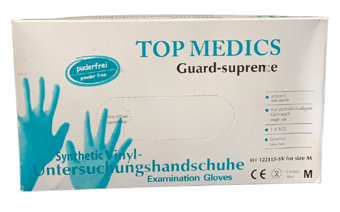 picture of Top Medics Disposable Clear Vinyl Powder Free Gloves - Box of 100 pairs - [FA-VPF] - (DISC-W)