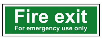 picture of Spectrum Fire exit for emergency use only – SAV 300 x 100mm - SCXO-CI-14404