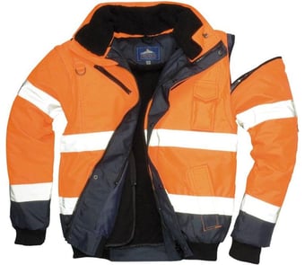 picture of Portwest Orange/Navy C465 Contrast Bomber 3 in 1 Multifunction Jacket - PW-C465ONR