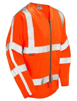 picture of Huish - Hi-Vis Orange LFS Anti-Static Sleeved Zip Waistcoat - LE-S25-O
