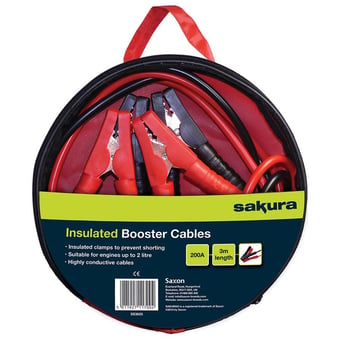 picture of Sakura Insulated Booster Cables 200Amp - 3m Cable - [SAX-SS3625]