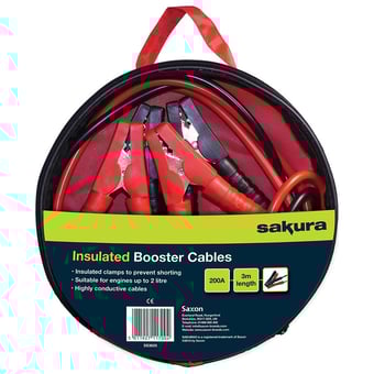 Picture of Sakura Insulated Booster Cables 200Amp - 3m Cable - [SAX-SS3625]
