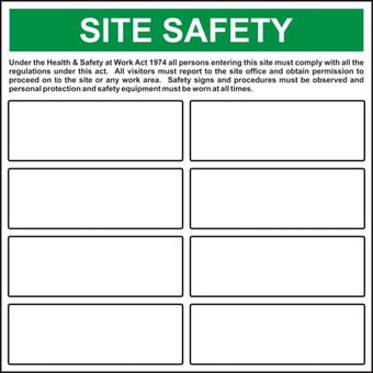 Picture of Spectrum Build Your Own Site Safety Template - RPVC 650 x 650mm - SCXO-CI-14510