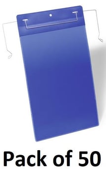 picture of Pocket with Wire Hanger A4 Portrait - Dark Blue - Pack of 50 - [DL-175307]