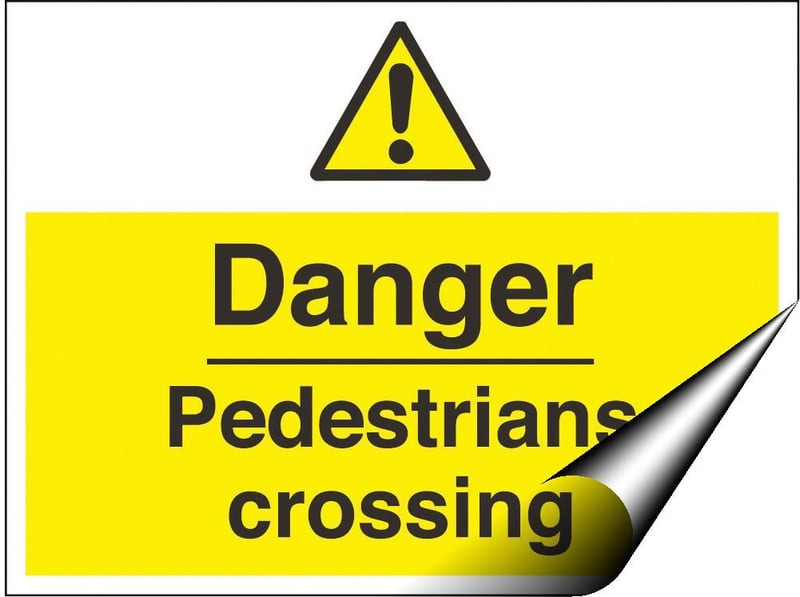 picture of Danger Pedestrians Crossing Sign - 600 x 450Hmm - Self Adhesive Vinyl [AS-WA255-SAV]