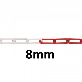 picture of M-POLY Visible 8 - Red/White - Polyethylene Barrier Chain - 8mm Gauge - 25m Length - [MV-212.19.390.25]