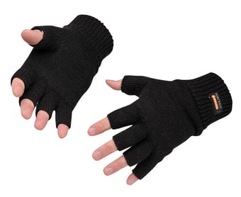 Picture of Portwest GL14 Fingerless Knit Insulatex Black Gloves - Pair - [PW-GL14BKR]