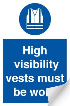 Picture of High Visibility Vests Sign - 200 x 300Hmm - Self Adhesive Vinyl - [AS-MA201-SAV]