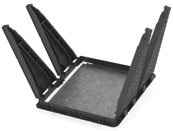 picture of 400kN Ductile Iron Hinged Multi-Triangular Cover & Frame - 1343 (L) x 1343 (W) x 100 (D) - [CD-CD1202] - (DISC-R)